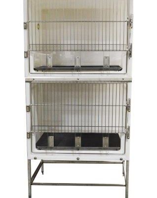 Two Unit Bank Parvo/Isolation Cage