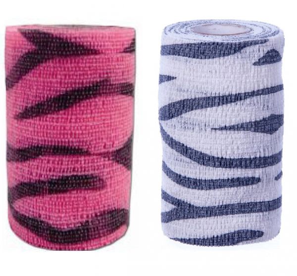 Powerflex Cohesive Equine Bandages Zebra 10cm